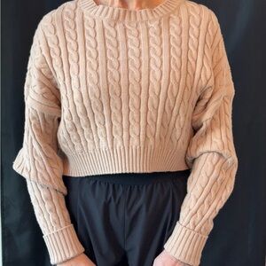 Altar'd State Cable Knit Sweater in Beige
